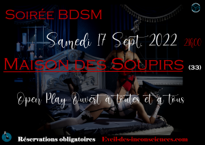 Soirée BDSM Maison des Soupirs Septembre 2022
